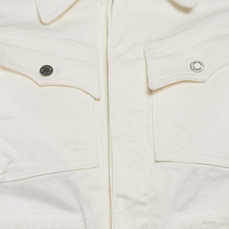 Pre Owned Zadig & Voltaire White Cotton Drill Button Front Kimi Jacket XS