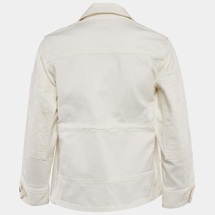 Pre Owned Zadig & Voltaire White Cotton Drill Button Front Kimi Jacket XS