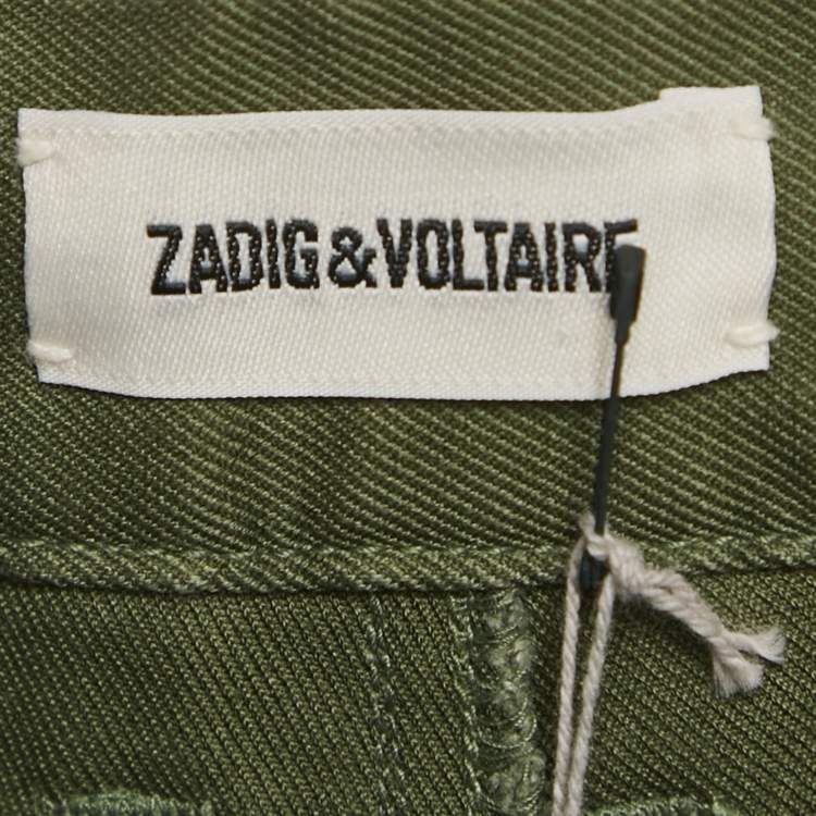 Pre Owned Zadig & Voltaire Khaki Green Suzan Shorts S