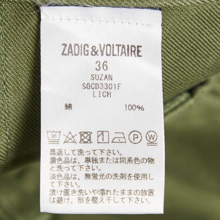 Pre Owned Zadig & Voltaire Khaki Green Suzan Shorts S