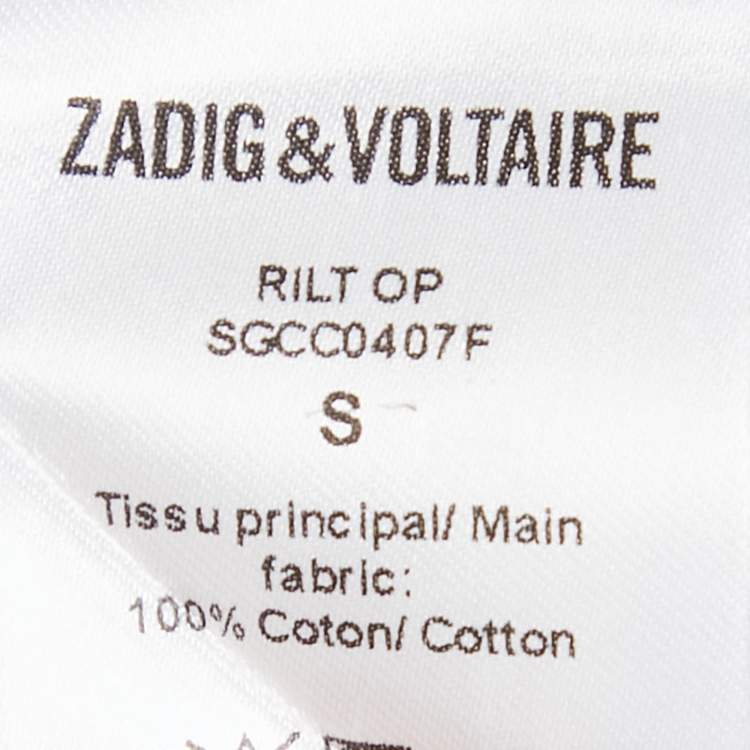 Pre Owned Zadig & Voltaire Blue Stripe Cotton Button Front Ruffled Rilt Mini Dress S