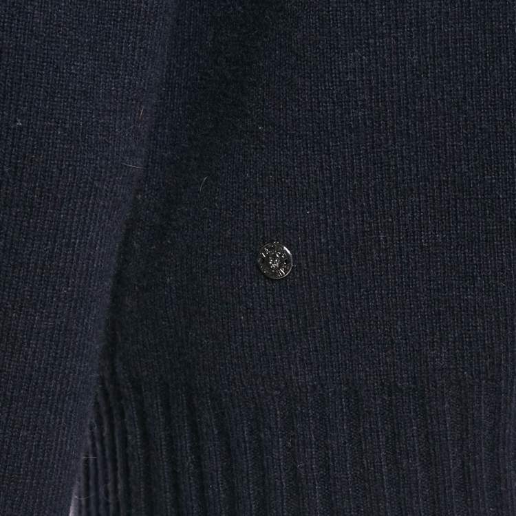 Pre Owned Zadig & Voltaire Grey/Navy Blue Wool Crew Neck Rod Jumper M