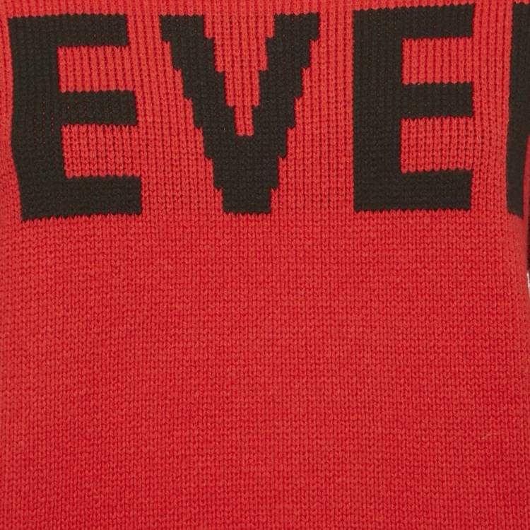 Pre Owned Zadig & Voltaire Red Fever Intarsia Rib Knit Amber Bis Sweater S