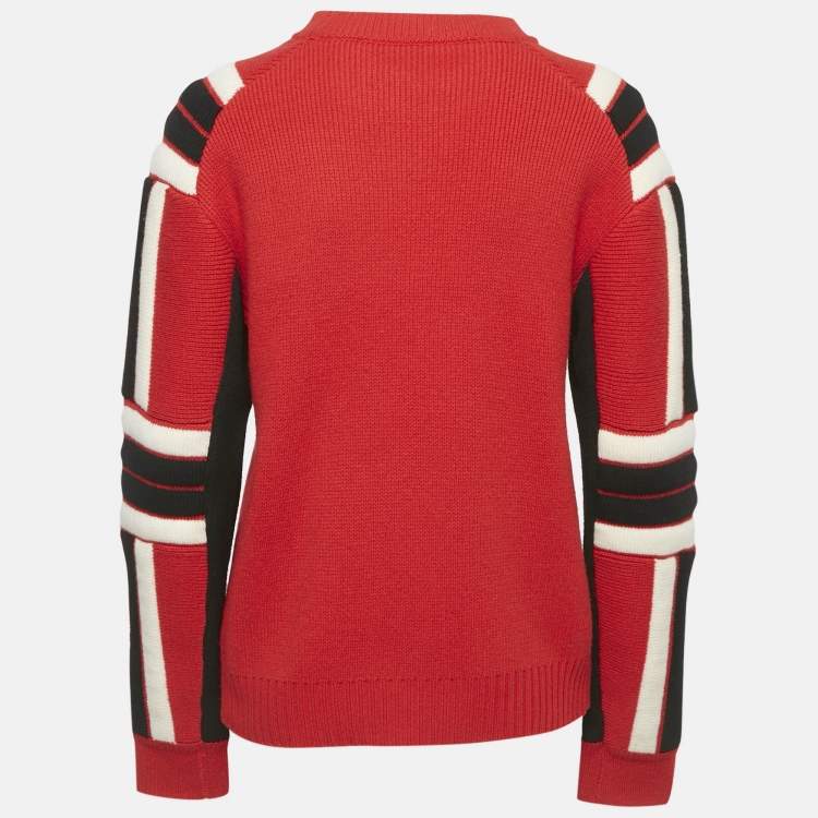 Pre Owned Zadig & Voltaire Red Fever Intarsia Rib Knit Amber Bis Sweater S