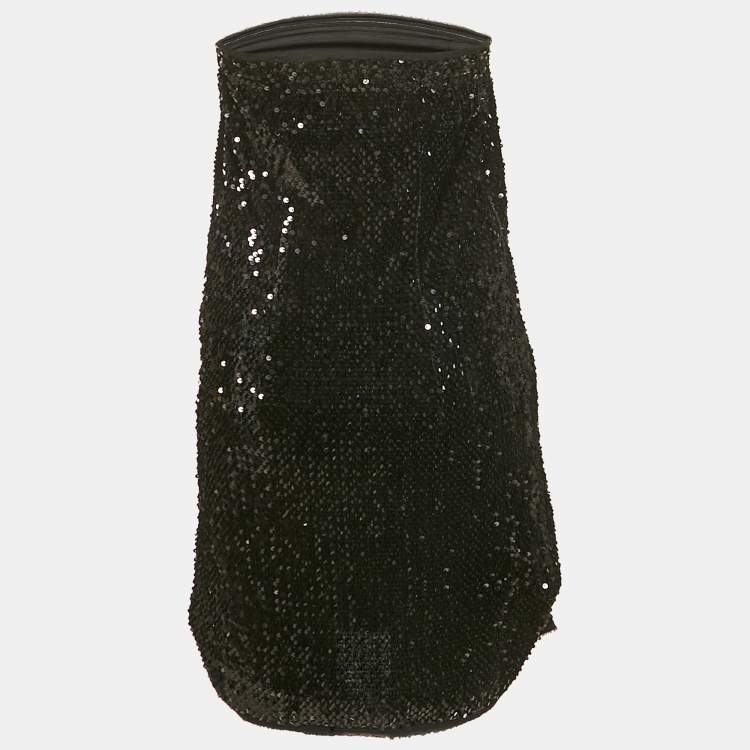 Pre Owned Zadig & Voltaire Black Sequin Raleg Mini Tube Dress M