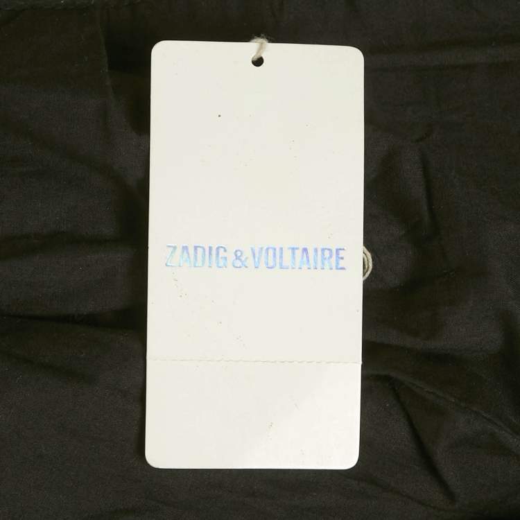 Pre Owned Zadig & Voltaire Black Leather Kawai Biker Jacket XS