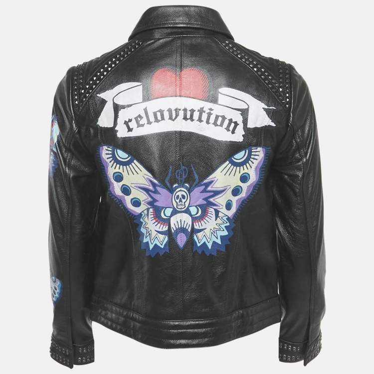 Pre Owned Zadig & Voltaire Black Leather Kawai Biker Jacket XS