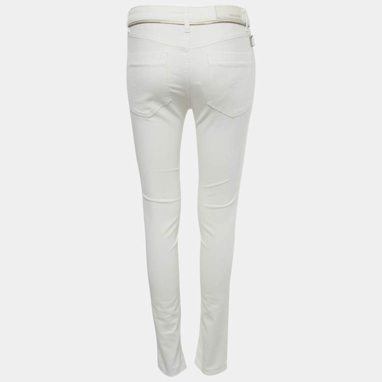 Pre Owned Zadig & Voltaire White Denim Eva Cher Jeans S Waist 28"