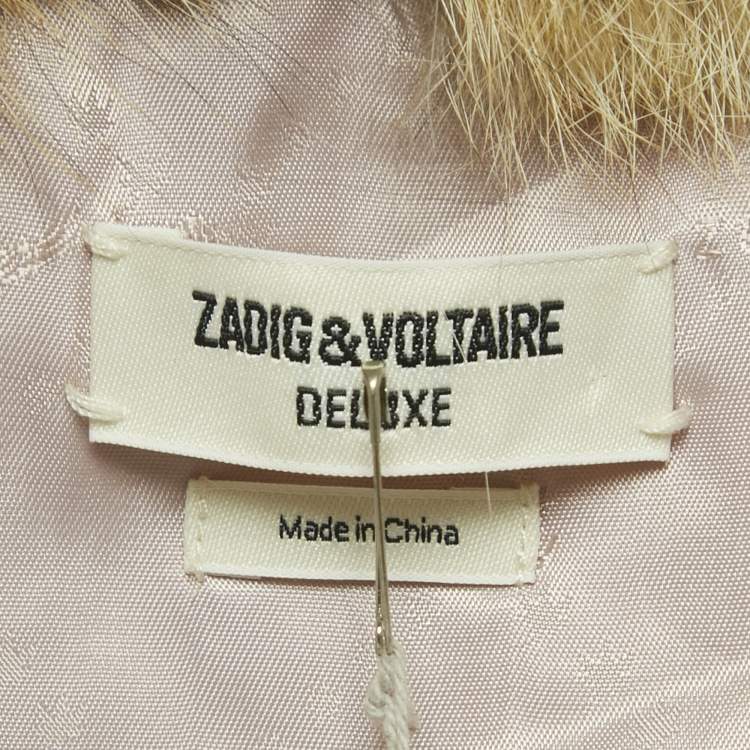 Pre Owned Zadig & Voltaire Deluxe Multicolor Dyed Fur Vest S