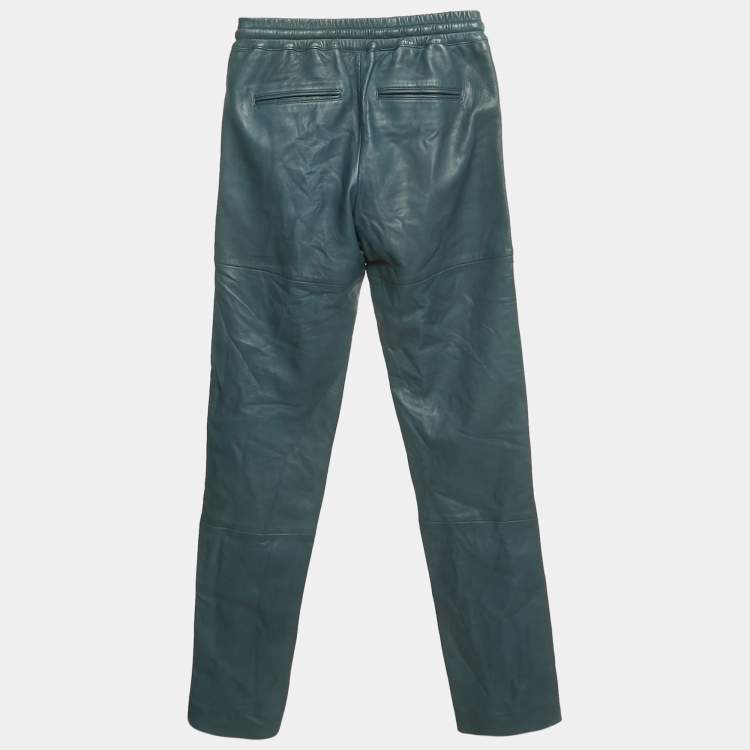 Pre Owned Zadig & Voltaire DeluxeTeal Blue Genuine Leather Parone Pants S