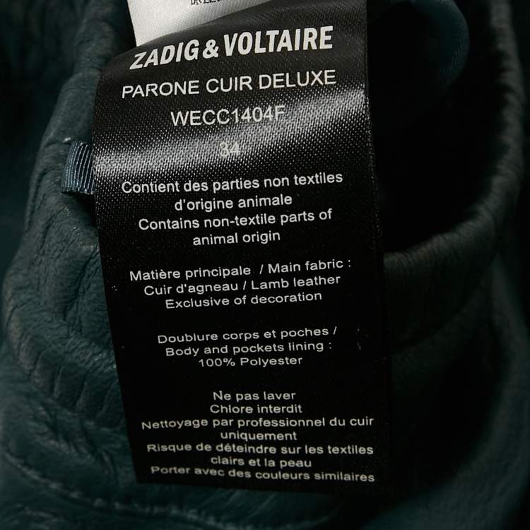 Pre Owned Zadig & Voltaire DeluxeTeal Blue Genuine Leather Parone Pants S