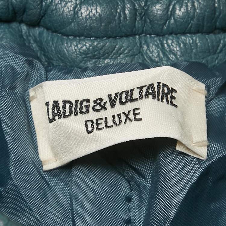 Pre Owned Zadig & Voltaire DeluxeTeal Blue Genuine Leather Parone Pants S