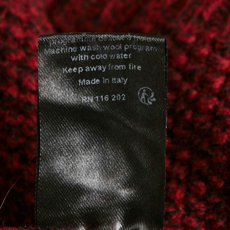 Pre Owned Zadig & Voltaire Burgundy Rib Knit Shawl Collar Mystic Cardigan XS/S