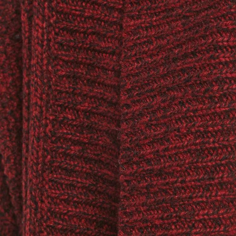 Pre Owned Zadig & Voltaire Burgundy Rib Knit Shawl Collar Mystic Cardigan XS/S