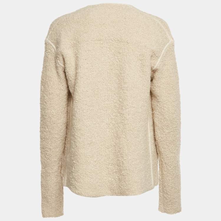 Pre Owned Zadig & Voltaire Cream Boucle Open Front Daphnee Cardigan XS