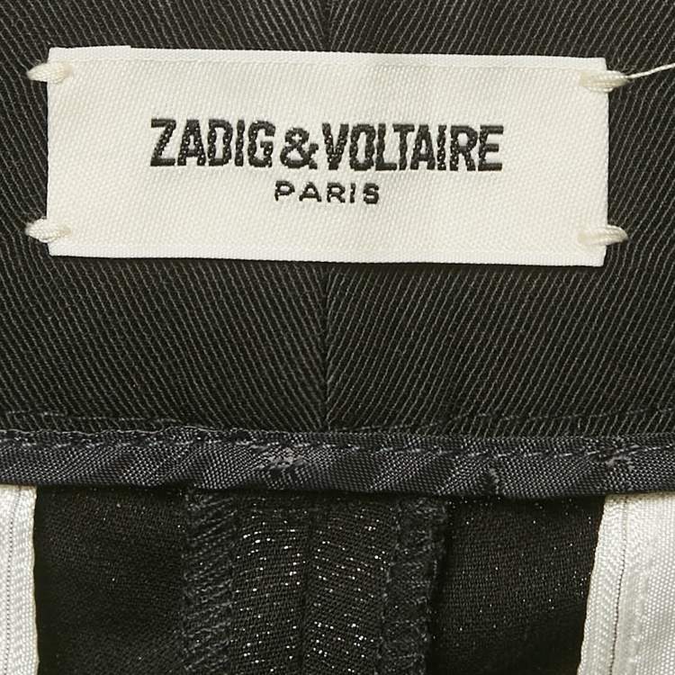 Pre Owned Zadig & Voltaire Black Lurex Posh Bright Trousers S