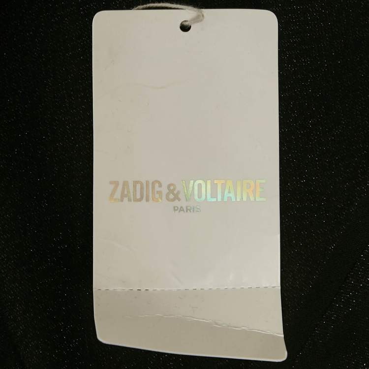 Pre Owned Zadig & Voltaire Black Lurex Posh Bright Trousers S