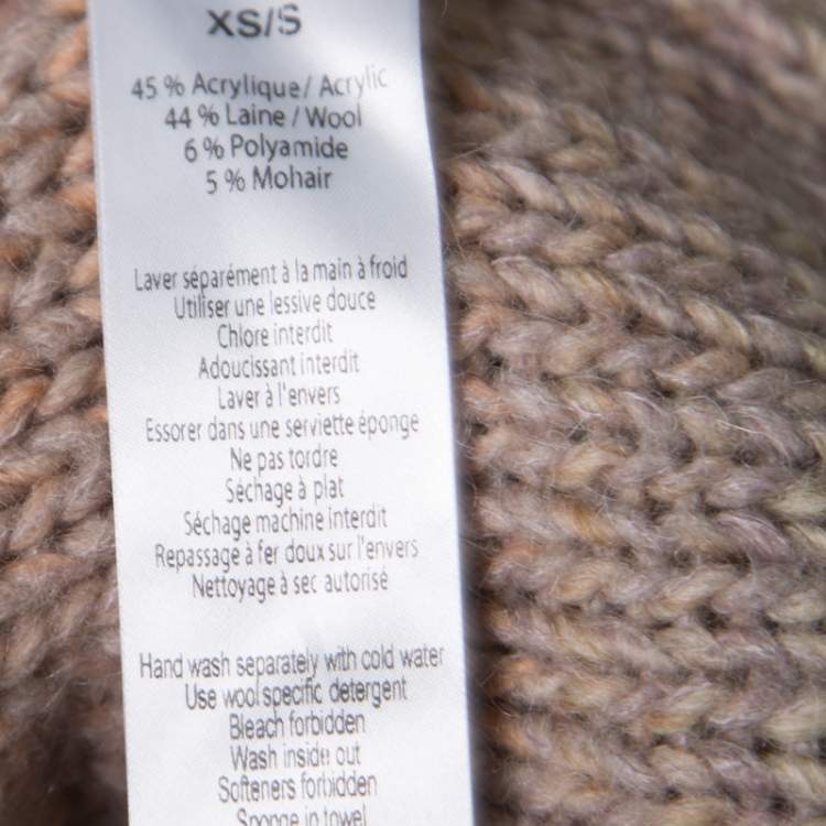 Pre Owned Zadig and Voltaire Multicolor Chunky Knit Belted Mia Cardigan XS/S