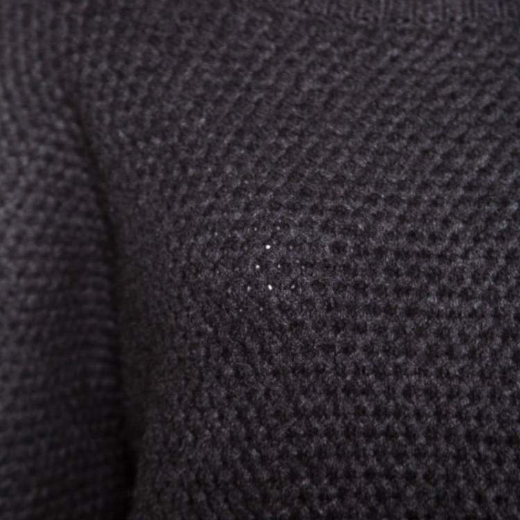 Pre Owned Zadig and Voltaire Deluxe Anthracite Kimono Sleeve Flint Cashmere Sweater L