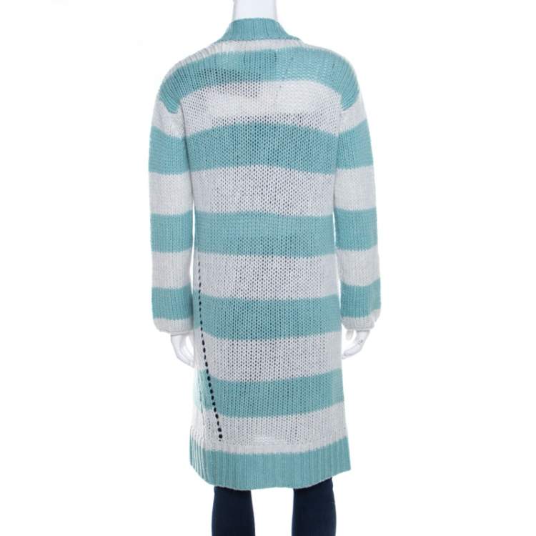 Pre Owned Zadig and Voltaire Bicolor Striped Cashmere Romy Raye Deluxe Cardigan XS
