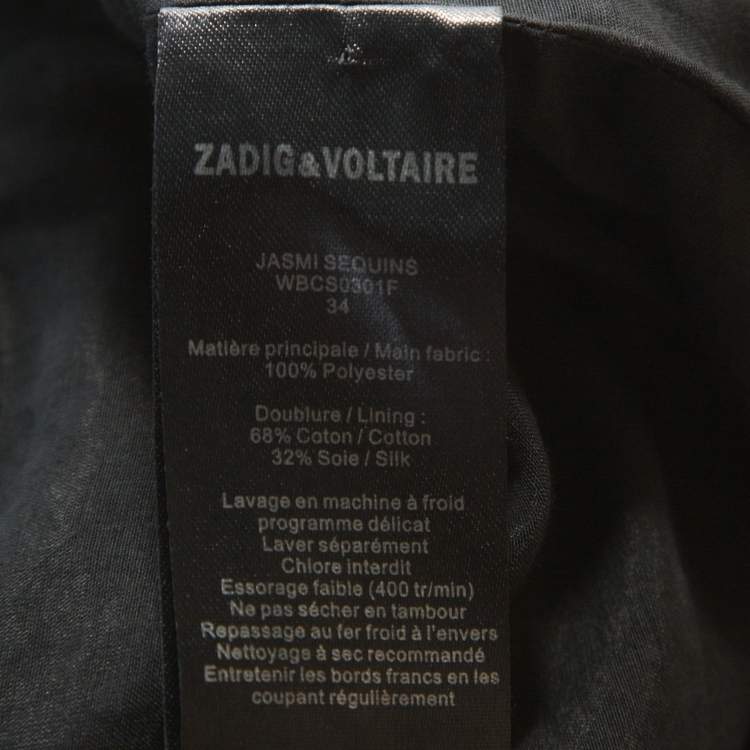 Pre Owned Zadig and Voltaire Black Sequined Jasmi Mini Skirt S