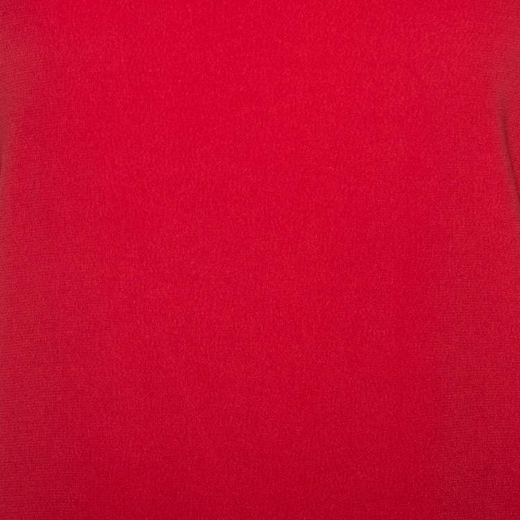 Pre Owned Zadig & Voltaire Deluxe Red Crepe Open Back Raff Shift Dress M