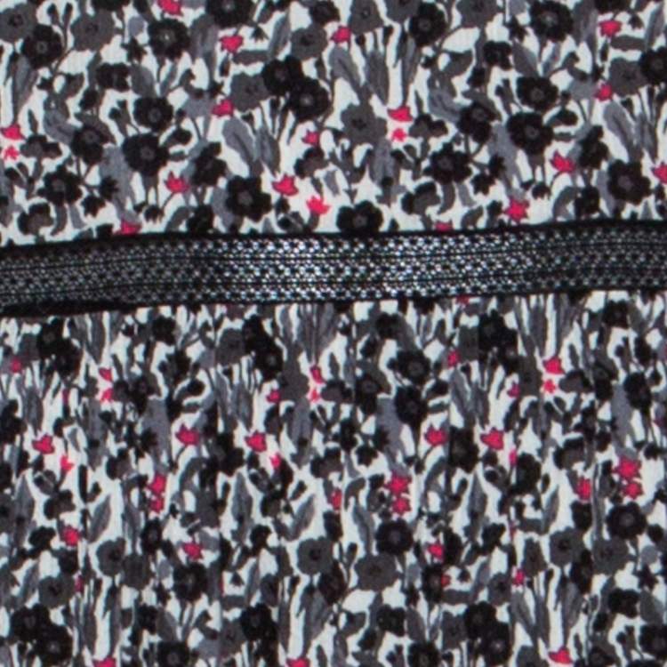 Pre Owned Zadig and Voltaire Black Rivale Print Lace Trim Midi Dress M