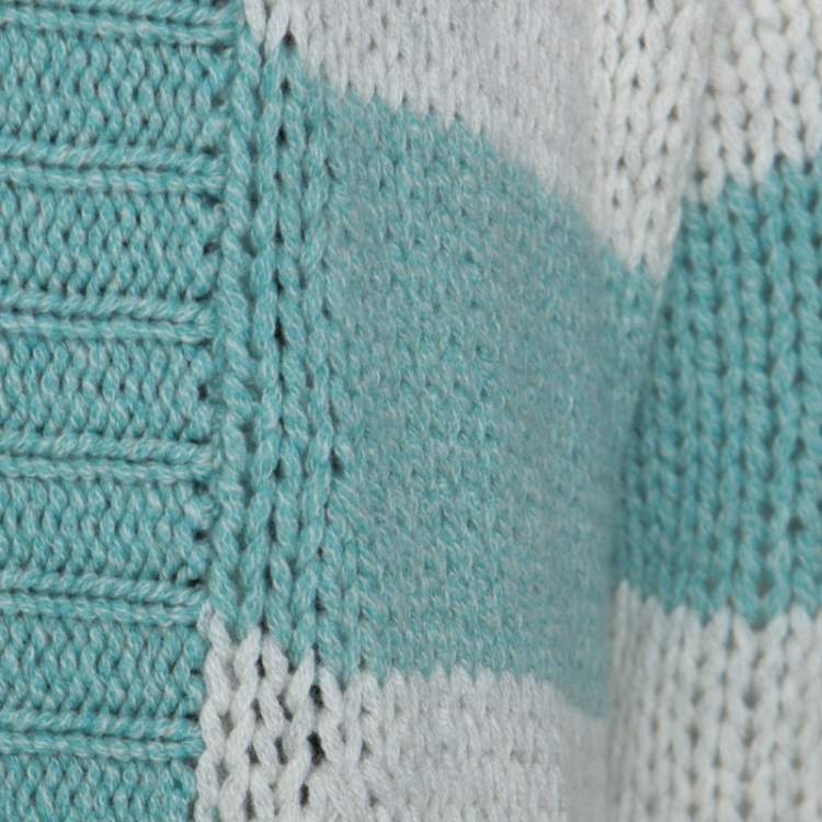 Pre Owned Zadig and Voltaire Bicolor Striped Cashmere Romy Raye Deluxe Cardigan S