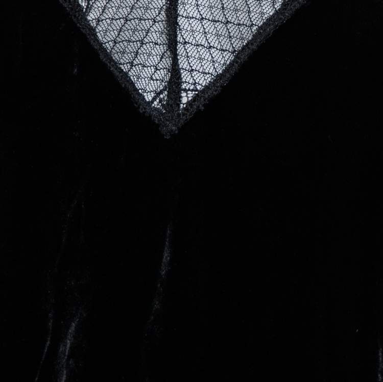 Pre Owned Zadig & Voltaire Black Velvet Lace Detail Christy Deluxe Camisole Top S