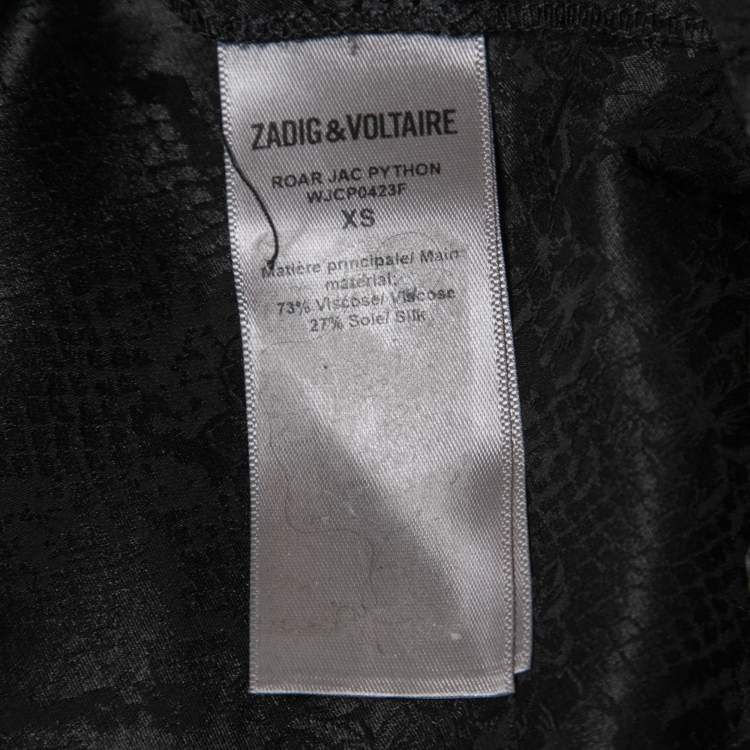Pre Owned Zadig and Voltaire Black Textured Satin Ruffled Maxi Dress XS