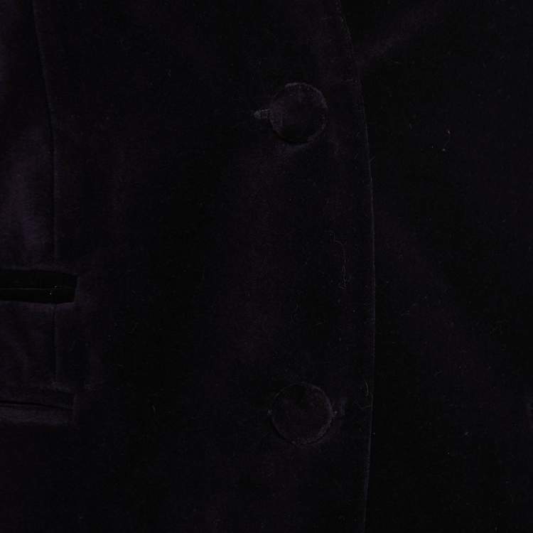 Pre Owned Zadig and Voltaire Dark Purple Velvet Single-Breasted Blazer S