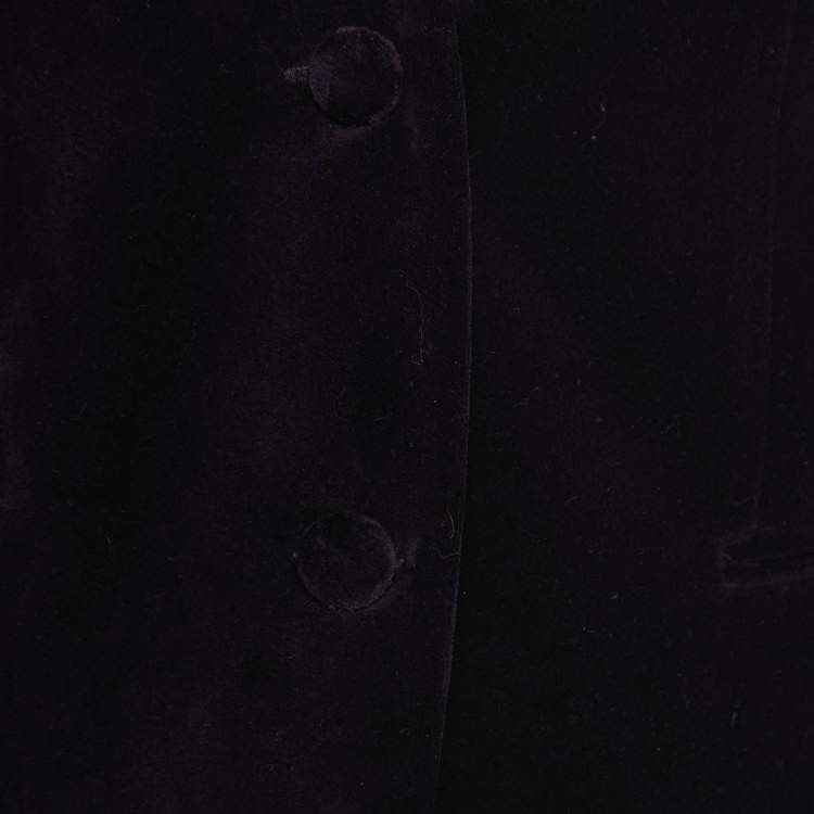 Pre Owned Zadig and Voltaire Dark Purple Velvet Single-Breasted Blazer S