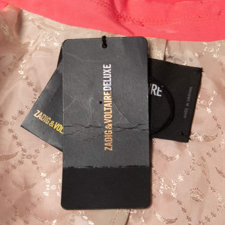 Pre Owned Zadig and Voltaire Pink Star Jacquard Blazer M 