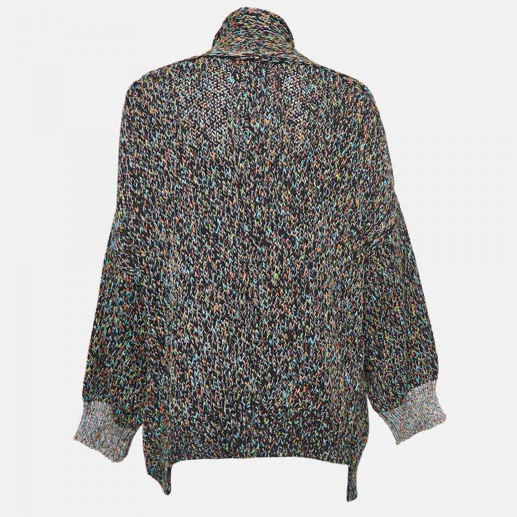 مملوكة مسبقًا Zadig & Voltaire Multicolor Tweed Open Knitted Cardigan M/L