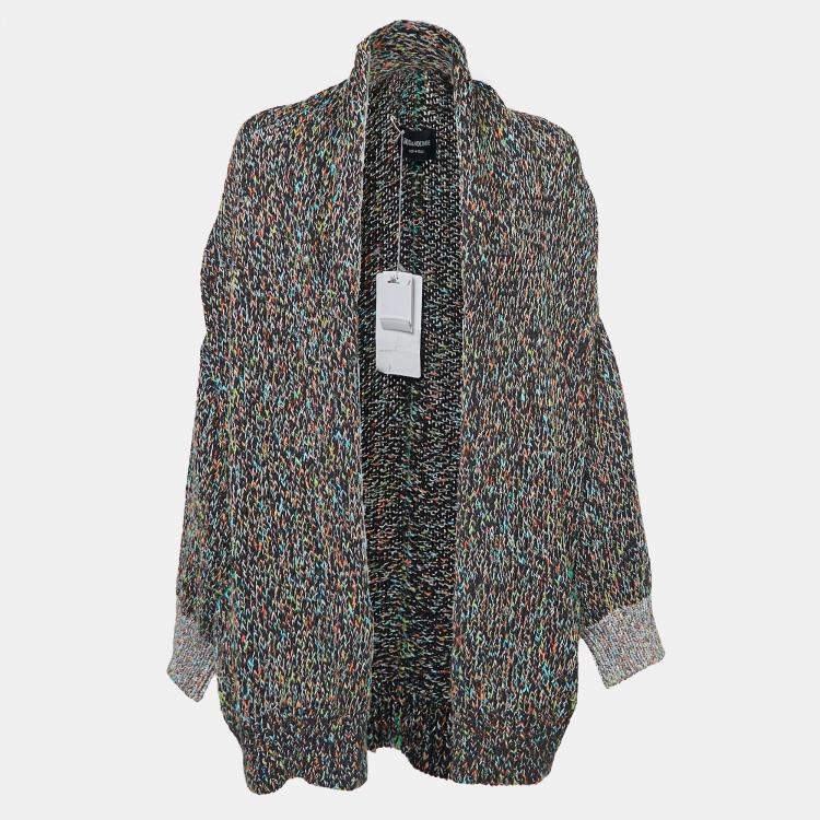 مملوكة مسبقًا Zadig & Voltaire Multicolor Tweed Open Knitted Cardigan M/L