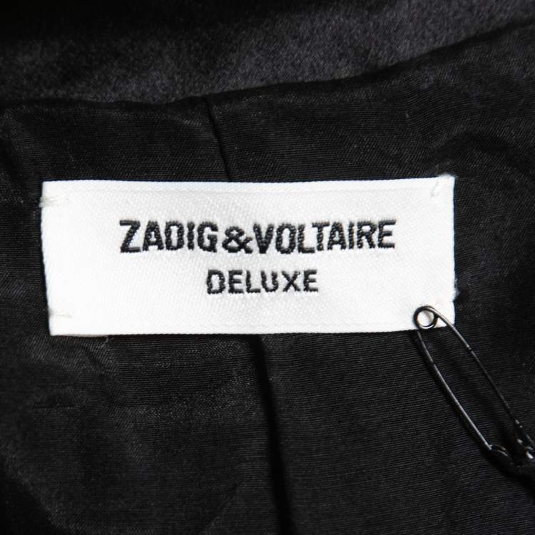 Pre Owned Zadig & Voltaire Black Sequined Track Jacket L