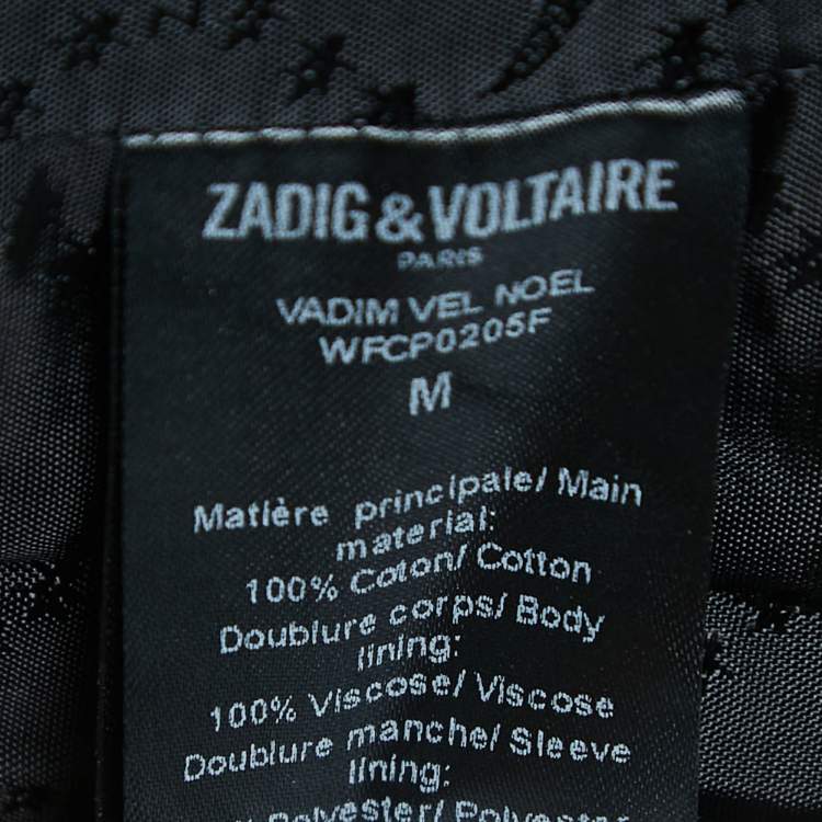Pre Owned Zadig & Voltaire Dark Purple Velvet Single-Breasted Blazer M