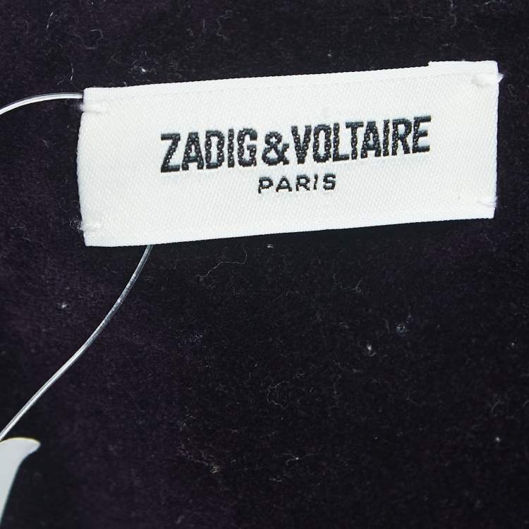 Pre Owned Zadig & Voltaire Dark Purple Velvet Single-Breasted Blazer M