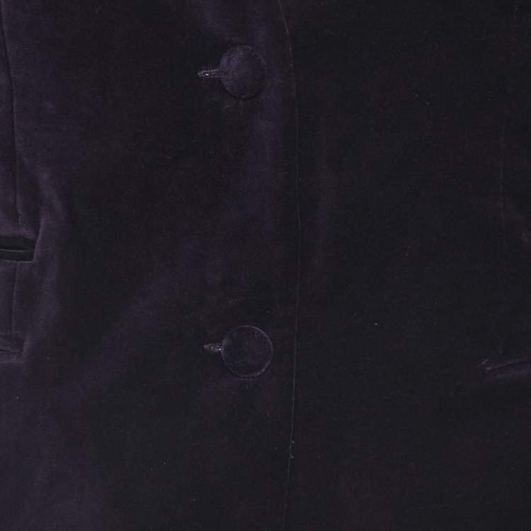 Pre Owned Zadig & Voltaire Dark Purple Velvet Single-Breasted Blazer M