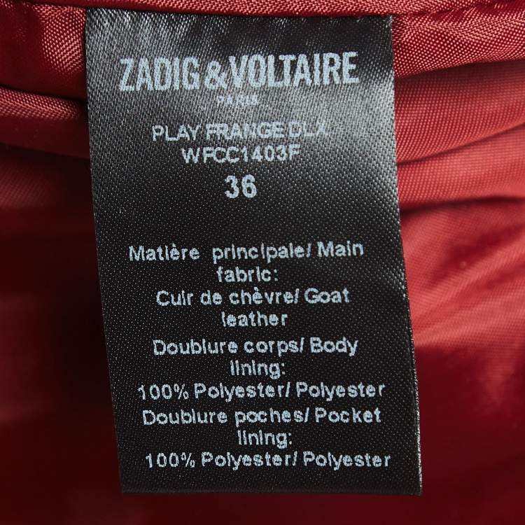 Pre Owned Zadig & Voltaire Red Suede Fringed Trousers S