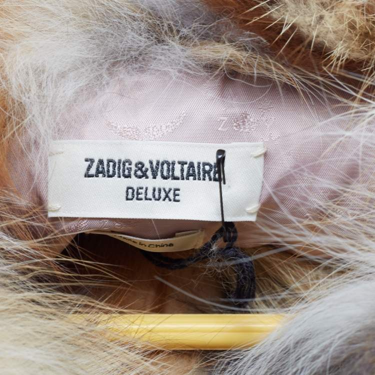 Pre Owned Zadig & Voltaire Multicolor Fur Sleeveless Cropped Jacket M