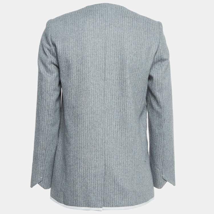 Pre Owned Zadig & Voltaire Grey Patterned Wool Blend Jacket S