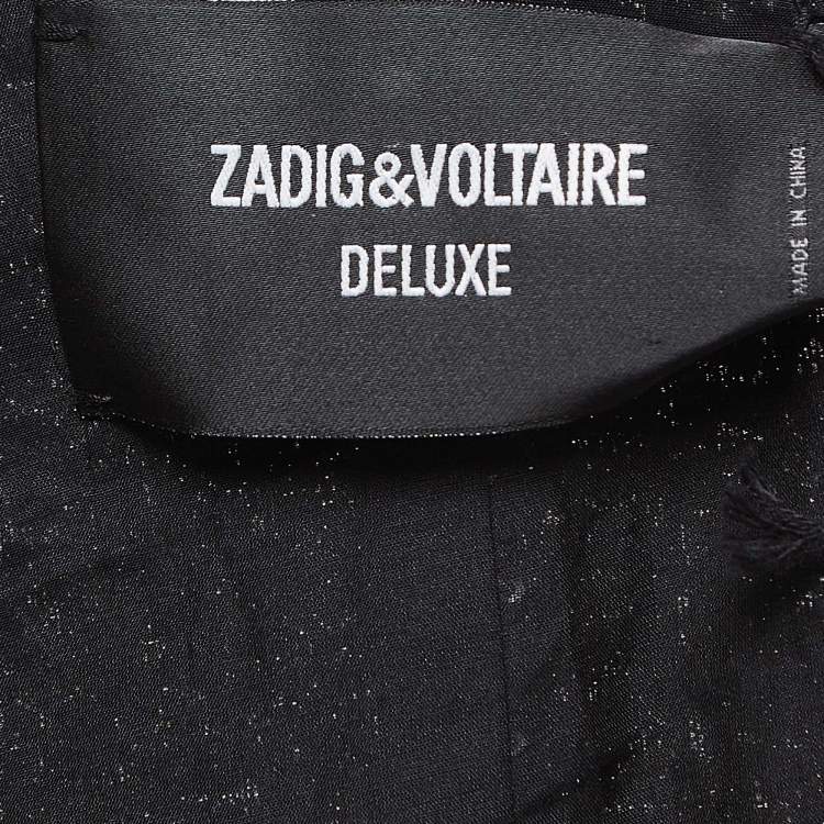 Pre Owned Zadig & Voltaire Deluxe Black Sequined Vest L