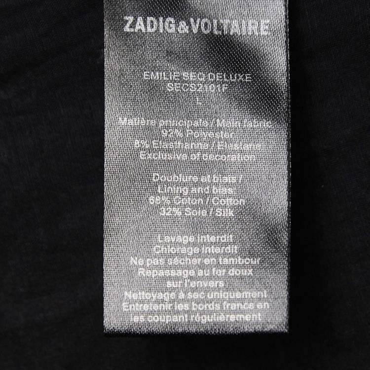 Pre Owned Zadig & Voltaire Deluxe Black Sequined Vest L