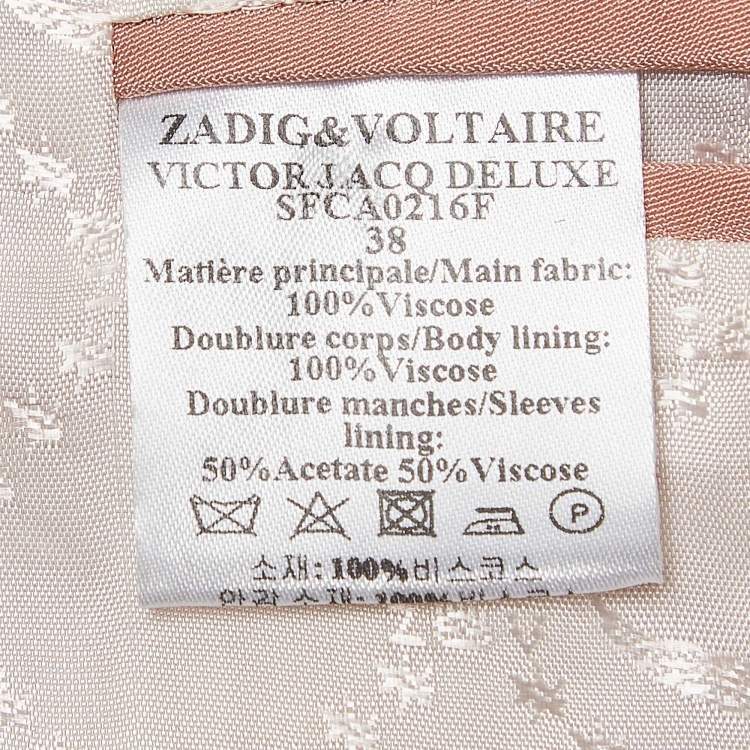 Pre Owned Zadig & Voltaire Deluxe Pink Star Jacquard Blazer M