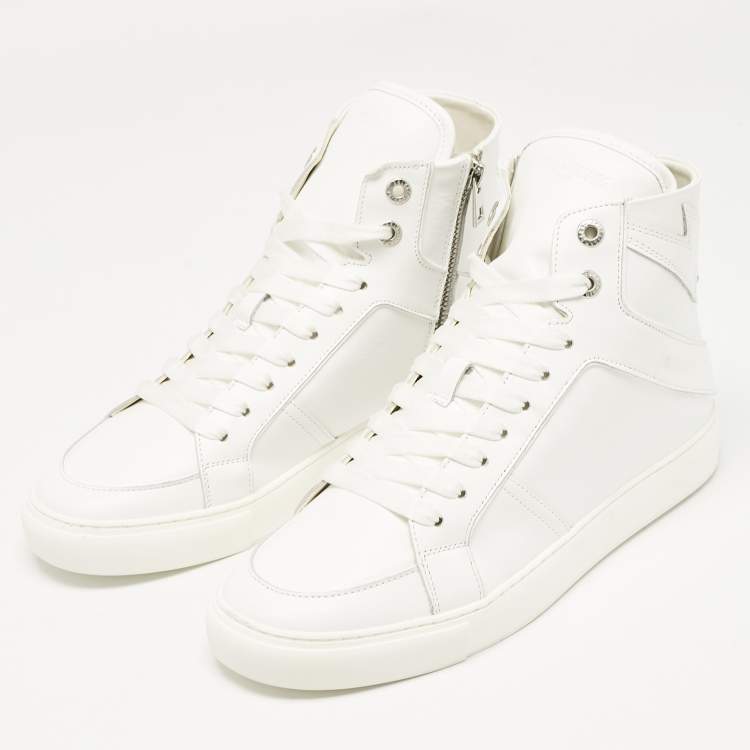 Pre Owned Zadig & Voltaire White Leather Flash High Top Sneakers Size 42