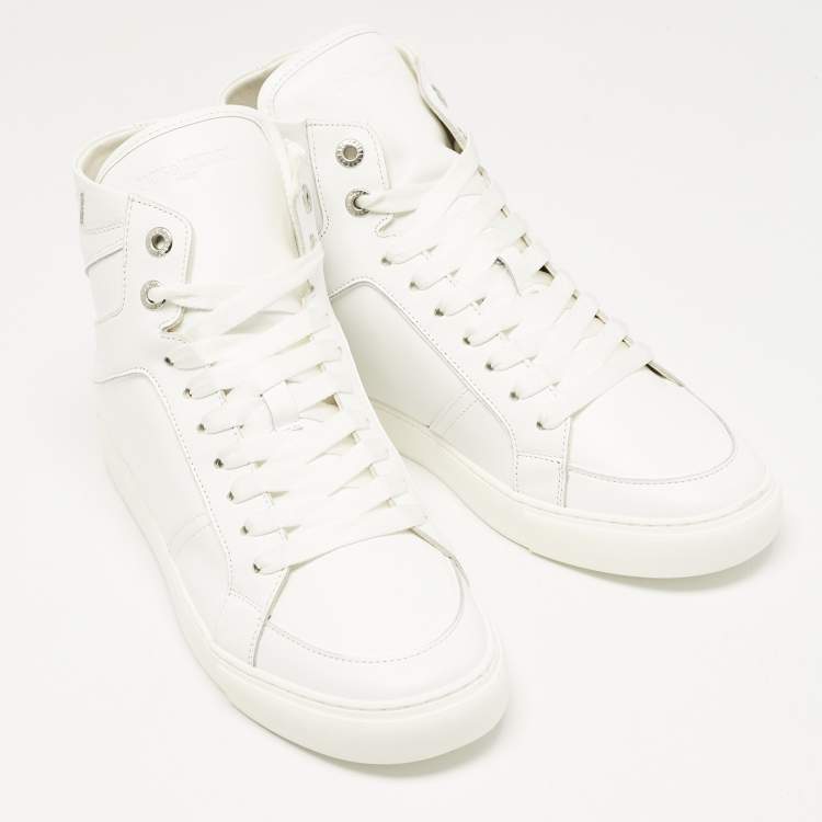 Pre Owned Zadig & Voltaire White Leather Flash High Top Sneakers Size 42