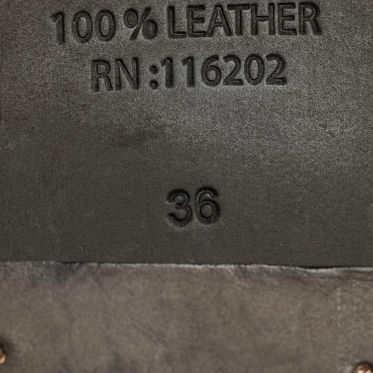 Pre Owned Zadig & Voltaire Burgundy Leather Thylana Studded Ankle Boots Size 36