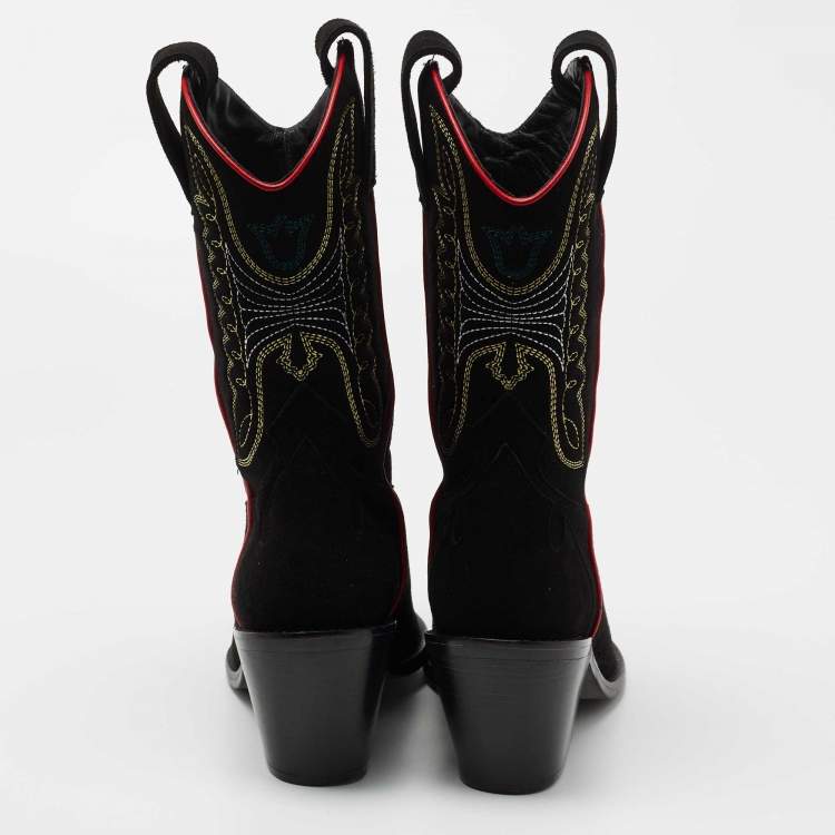 Pre Owned Zadig & Voltaire  Black Suede Midcalf Boots Size 39