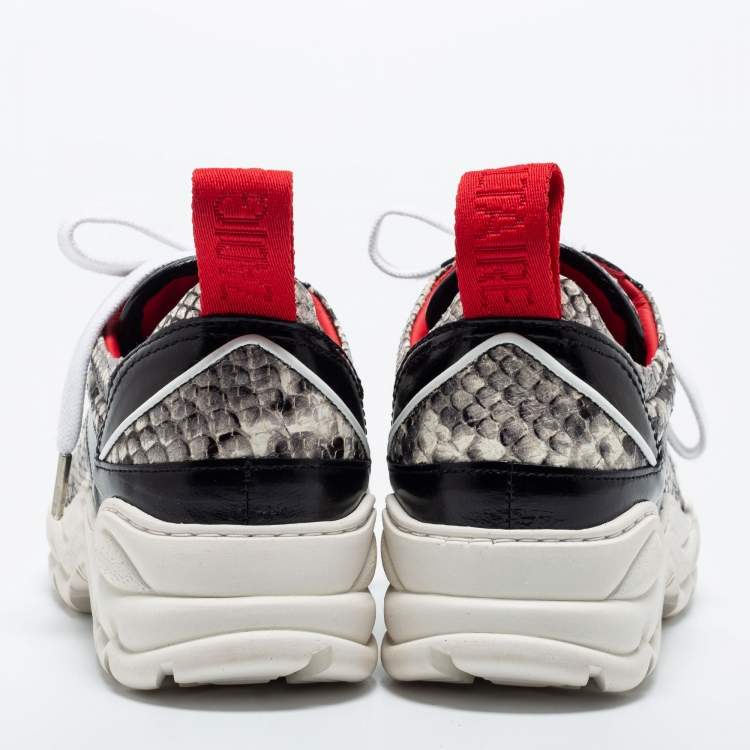 Pre Owned Zadig and Voltaire Tricolor Python Embossed Leather Blaze Sneakers Size 37